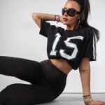 T-shirt oversize z nadrukiem 15 Ola Voga czarny