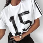 T-shirt oversize z nadrukiem 15 Ola Voga biały