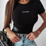 Crop top dopasowany Label Ola Voga czarny