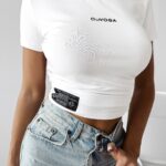 Crop top dopasowany Label Ola Voga biały