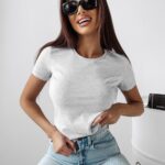 Crop top dopasowany Label Ola Voga szary