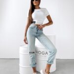 Crop top dopasowany Label Ola Voga szary