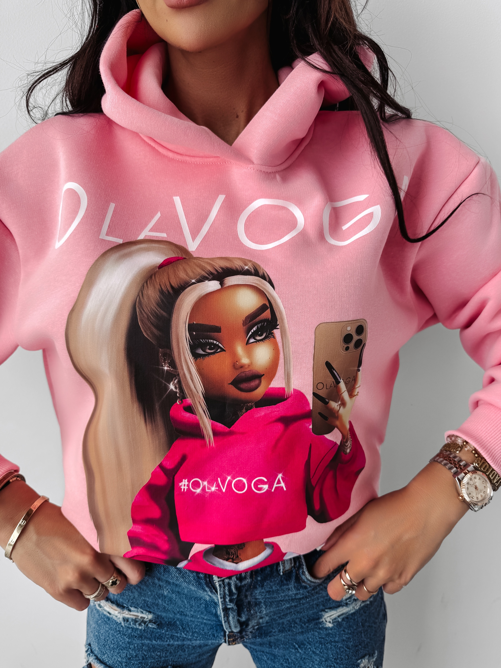 Bluza z kapturem Megan Ola Voga różowa Bluza z kapturem Megan Ola Voga różowa