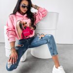 Bluza z kapturem Megan Ola Voga różowa