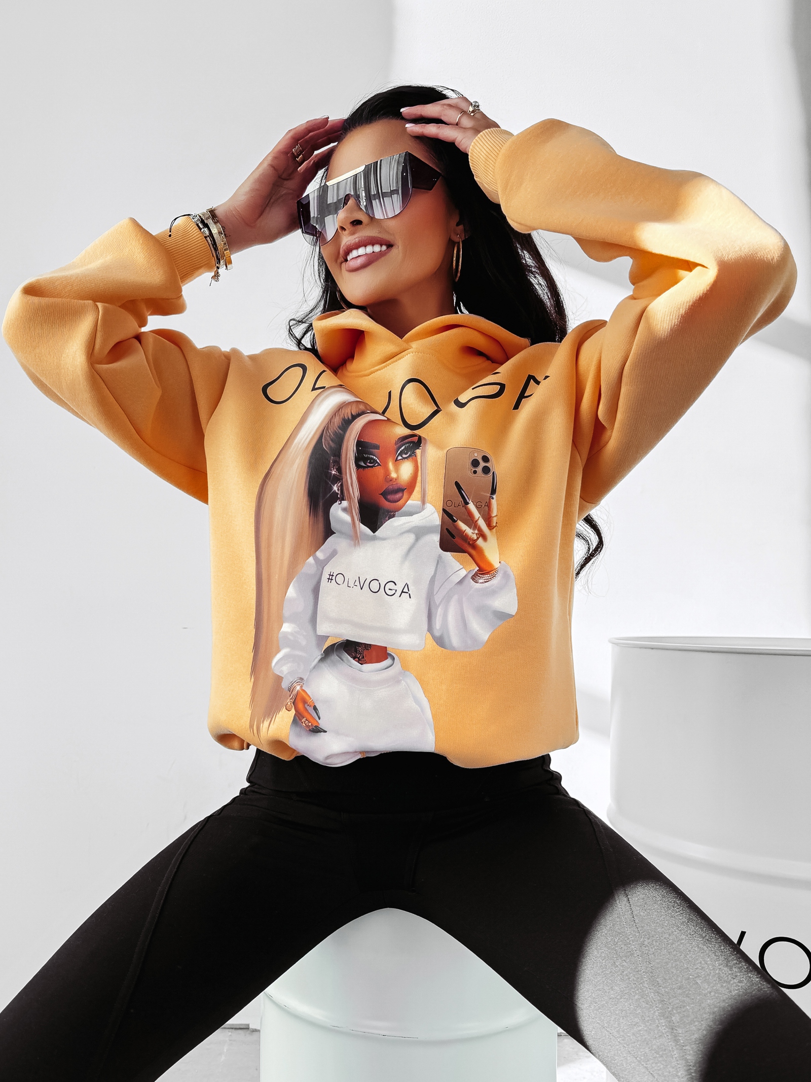 Bluza z kapturem Megan Ola Voga łososiowa