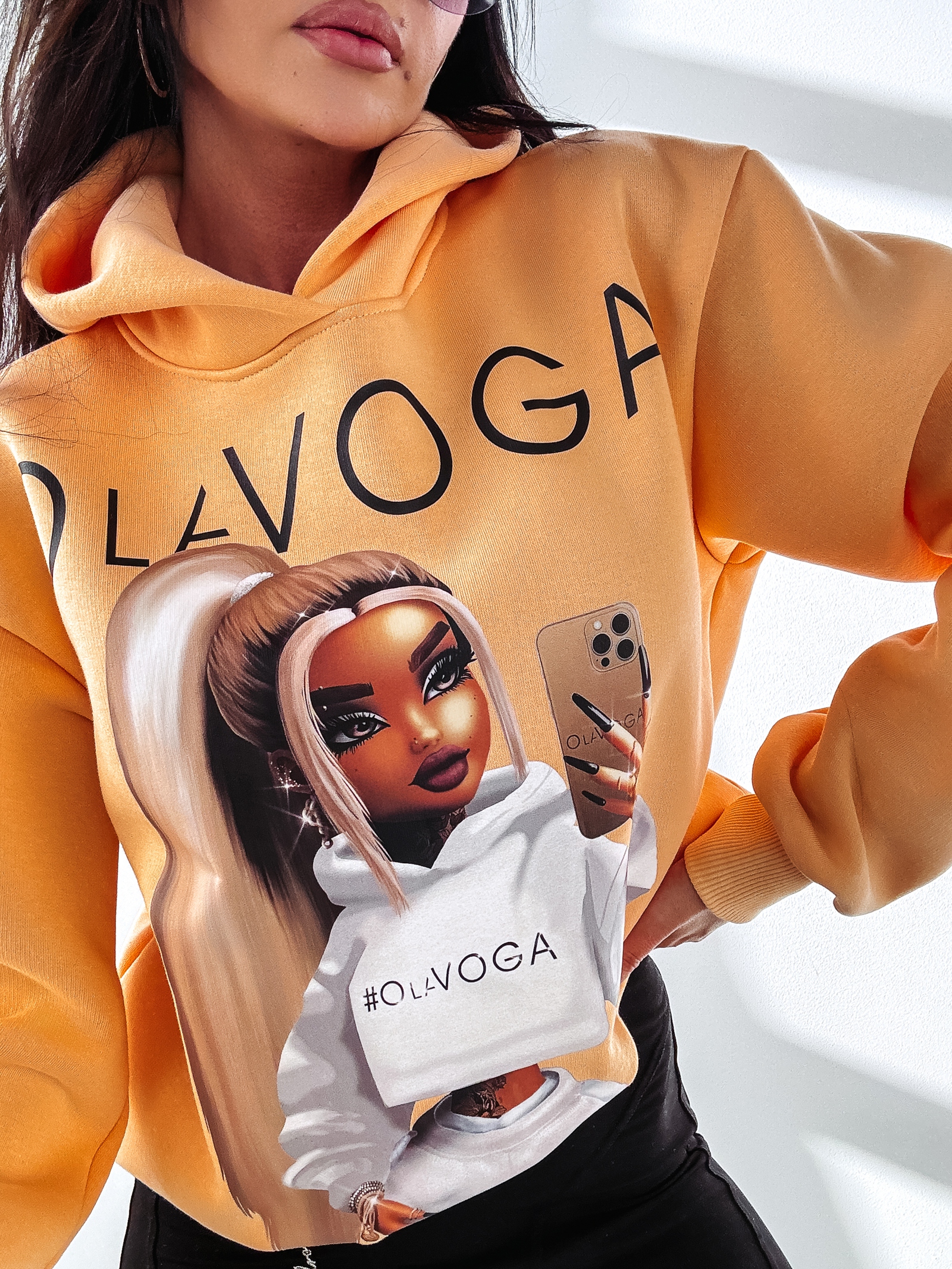 Bluza z kapturem Megan Ola Voga łososiowa