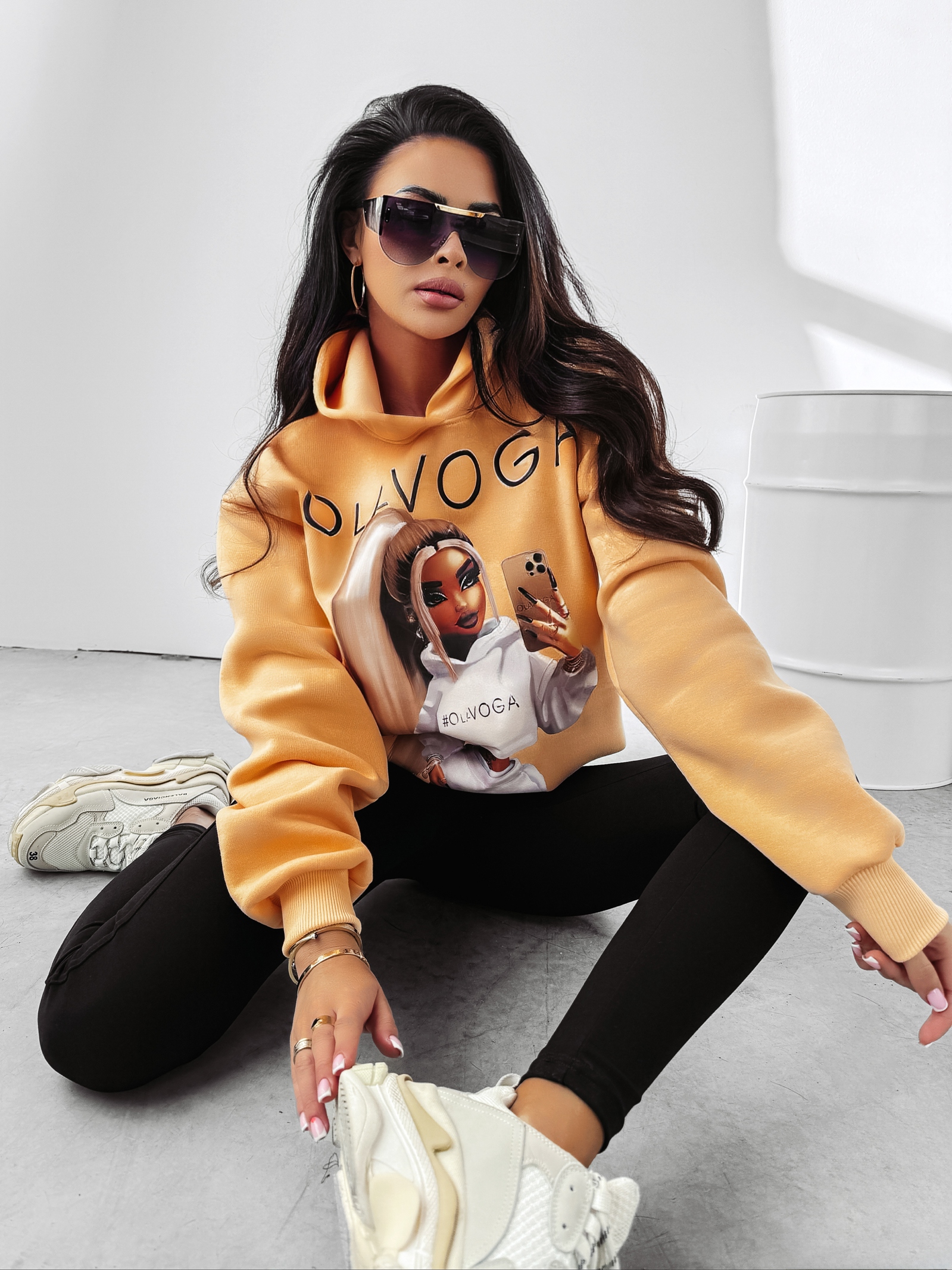 Bluza z kapturem Megan Ola Voga łososiowa