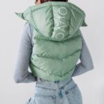 Kamizelka puchowa z kapturem Bali Ola Voga miętowa