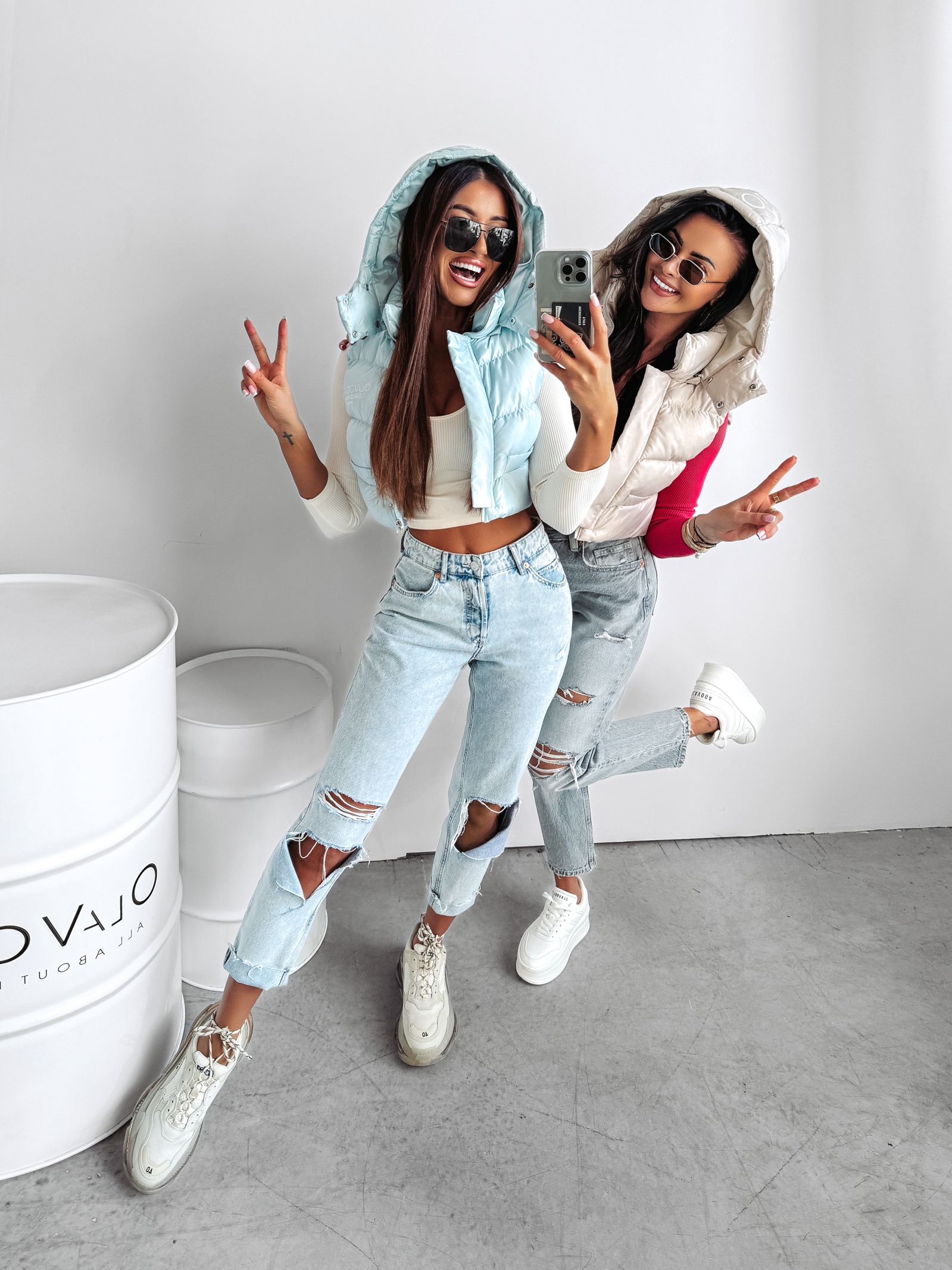 Kamizelka puchowa z kapturem Bali Ola Voga błękitna