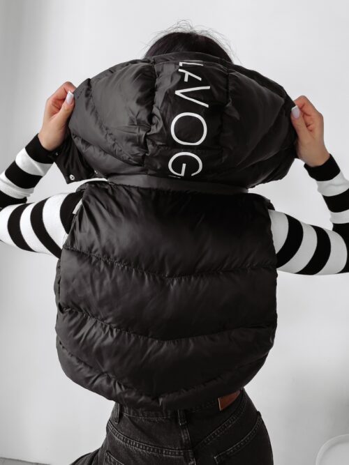 Kamizelka puchowa z kapturem Bali Ola Voga czarna