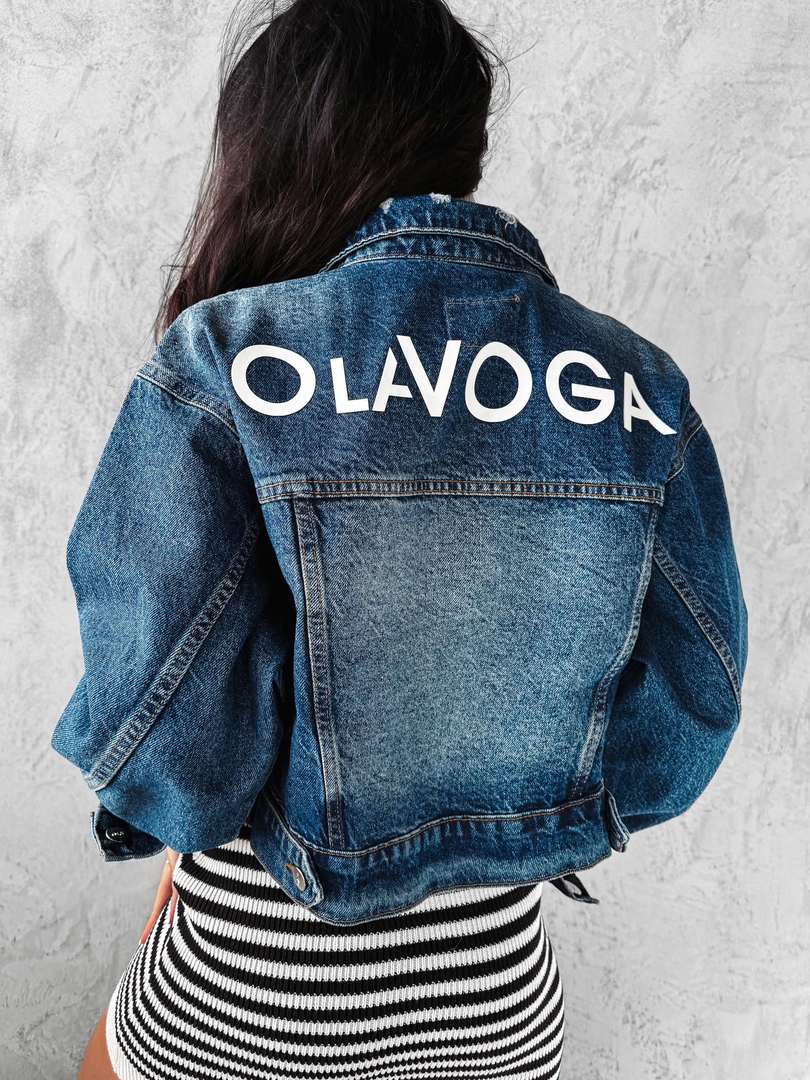 Kurtka/katana oversize jeansowa Korto Ola Voga c. niebieski