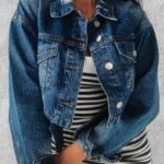 Kurtka/katana oversize jeansowa Korto Ola Voga c. niebieski