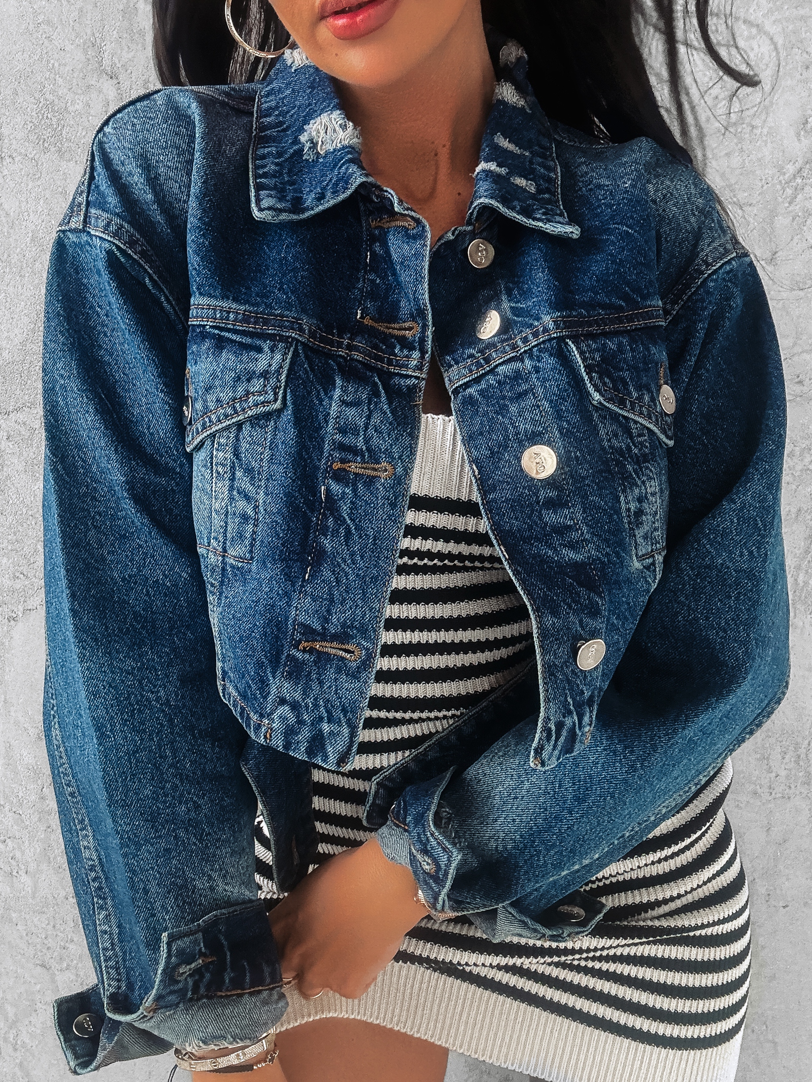 Kurtka/katana oversize jeansowa Korto Ola Voga c. niebieski Kurtka/katana oversize jeansowa Korto Ola Voga c. niebieski