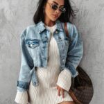 Kurtka/katana oversize jeansowa Korto Ola Voga j.niebieski