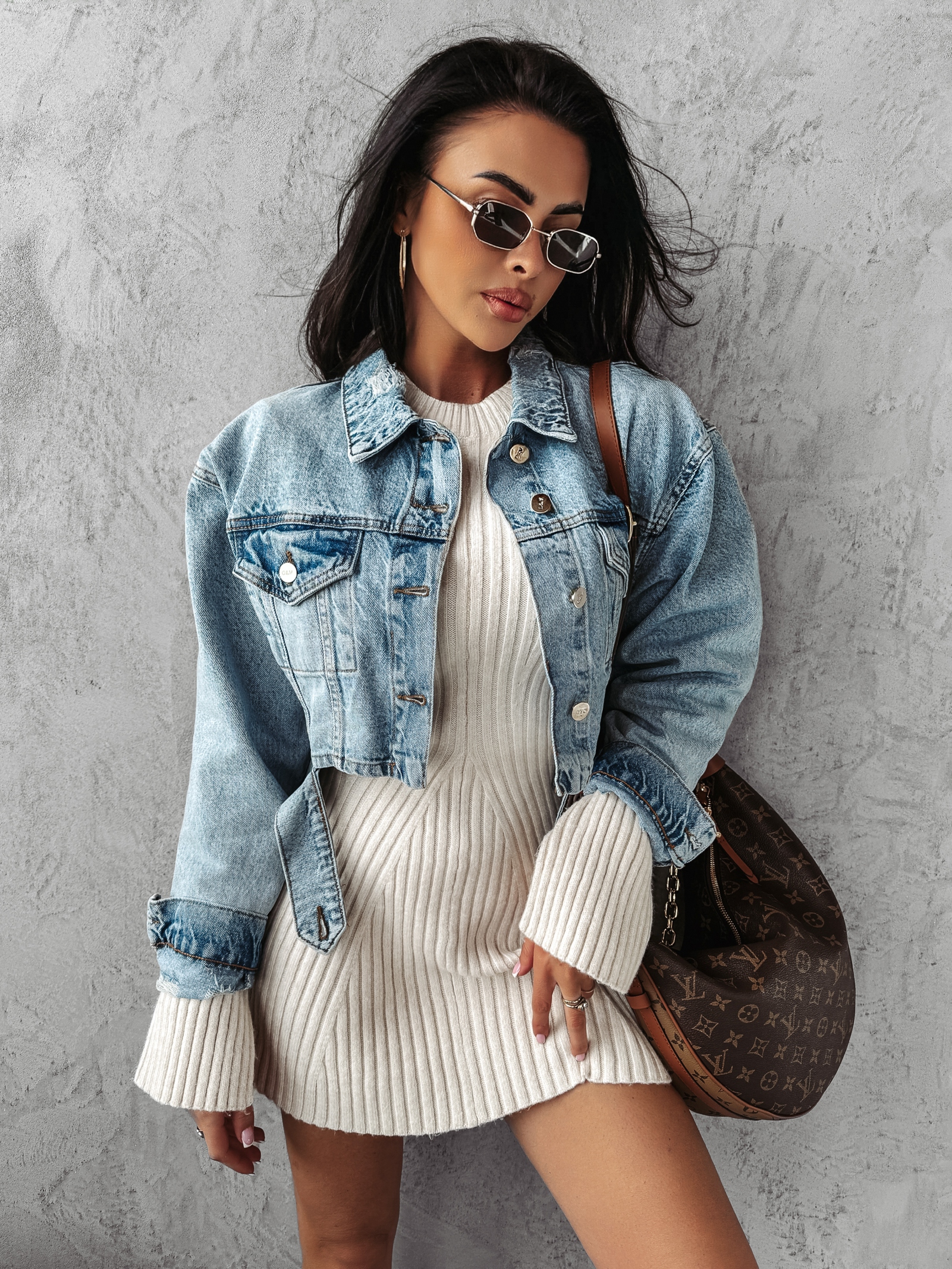 Kurtka/katana oversize jeansowa Korto Ola Voga j.niebieski Kurtka/katana oversize jeansowa Korto Ola Voga j.niebieski