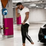 Spodnie jeansowe męskie cargo FLISS OLAVOGA czarne