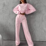 Komplet sportowy bawełniany Mona Ola Voga pudrowy