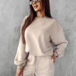 Komplet sportowy bawełniany Mona Ola Voga beżowy