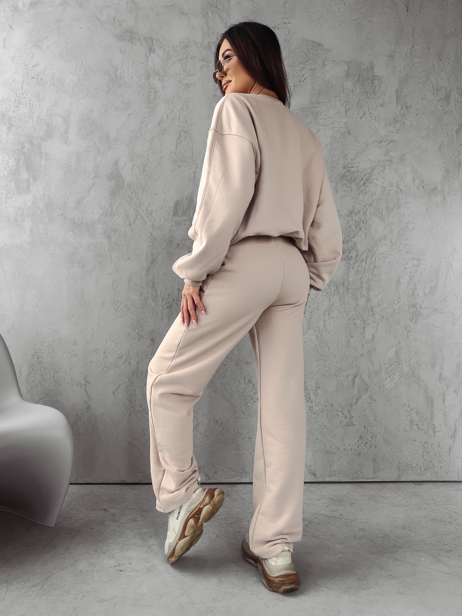 Komplet sportowy bawełniany Mona Ola Voga beżowy