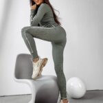 Komplet prążkowany Easy Ola Voga khaki