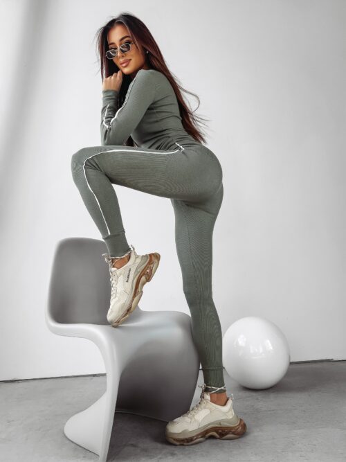 Komplet prążkowany Easy Ola Voga khaki