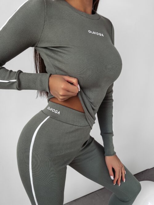 Komplet prążkowany Easy Ola Voga khaki