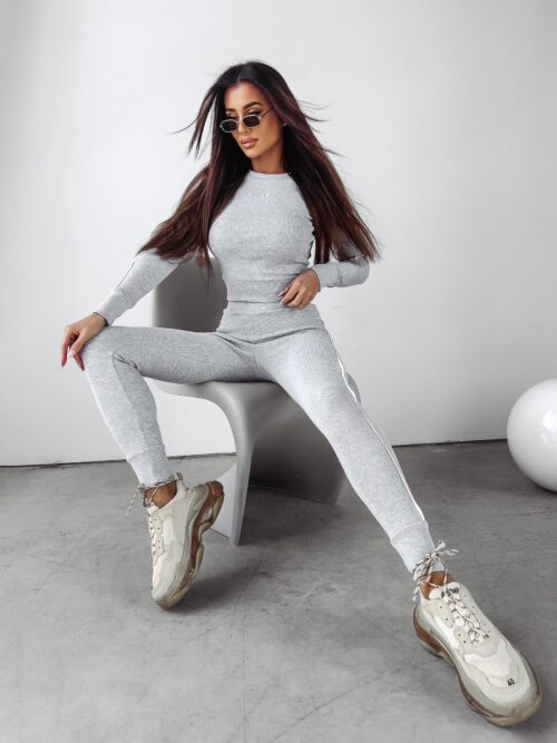 Komplet prążkowany Easy Ola Voga szary