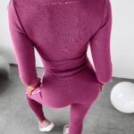 Komplet prążkowany Easy Ola Voga fioletowy