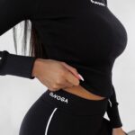 Komplet prążkowany Easy Ola Voga czarny