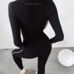 Komplet prążkowany Easy Ola Voga czarny