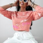 Bluza dzianinowa crewneck Urban Ola Voga brzoskwiniowa