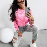 Bluza dzianinowa crewneck Urban Ola Voga różowa