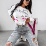 Bluza dzianinowa crewneck Urban Ola Voga ecru