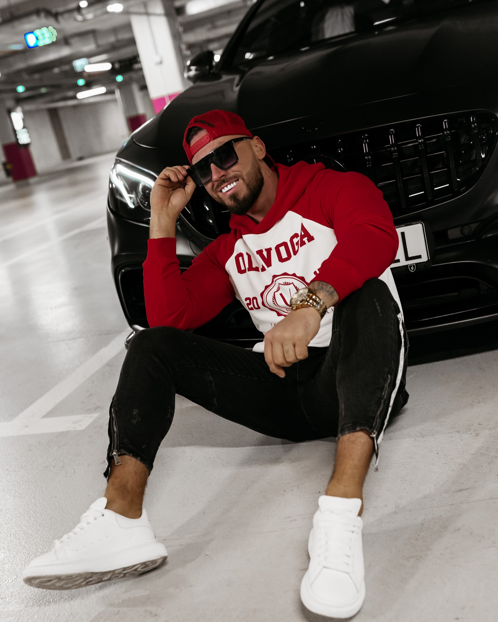 Bluza męska z kapturem DIVERSE OLAVOGA czerwona