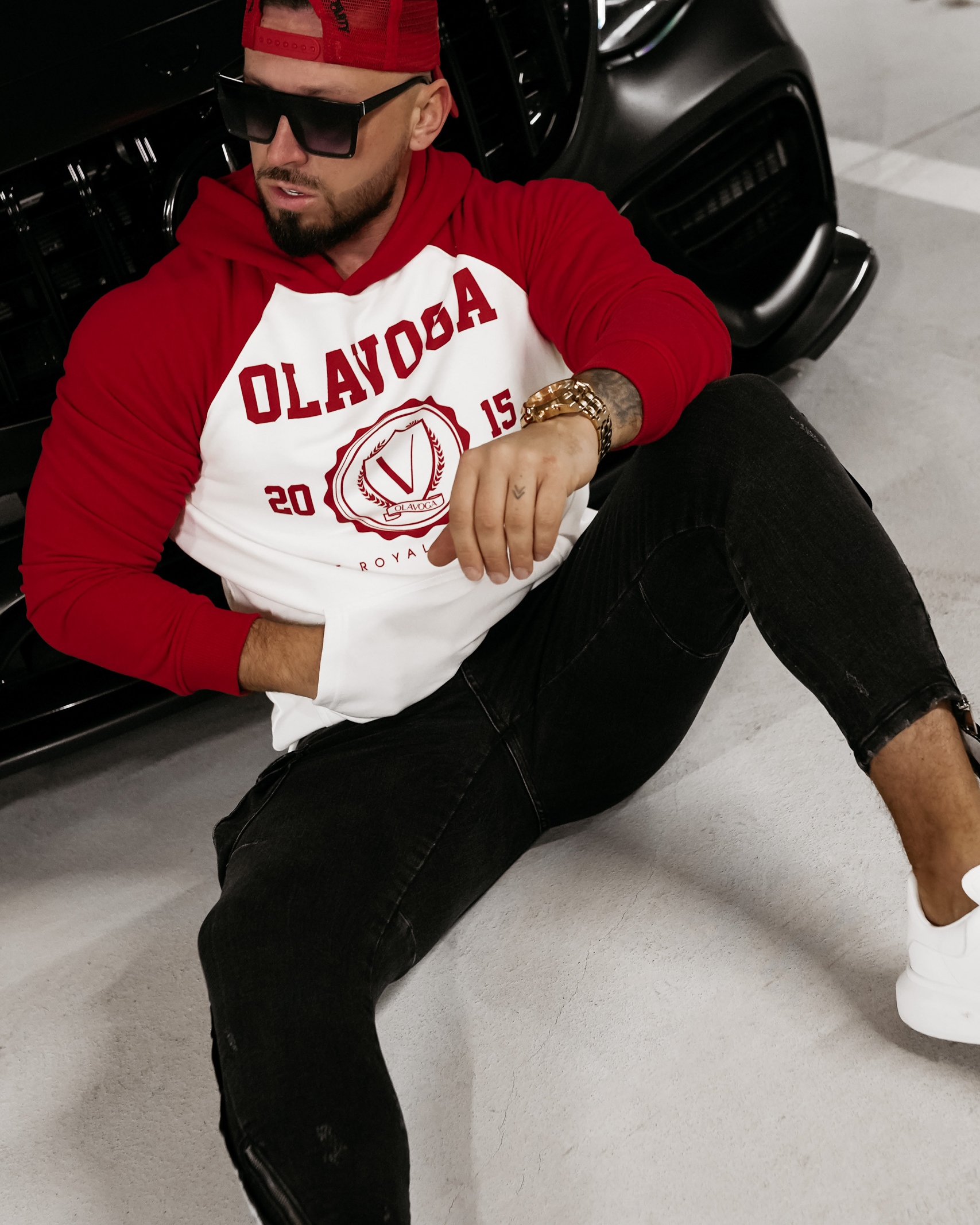 Bluza męska z kapturem DIVERSE OLAVOGA czerwona