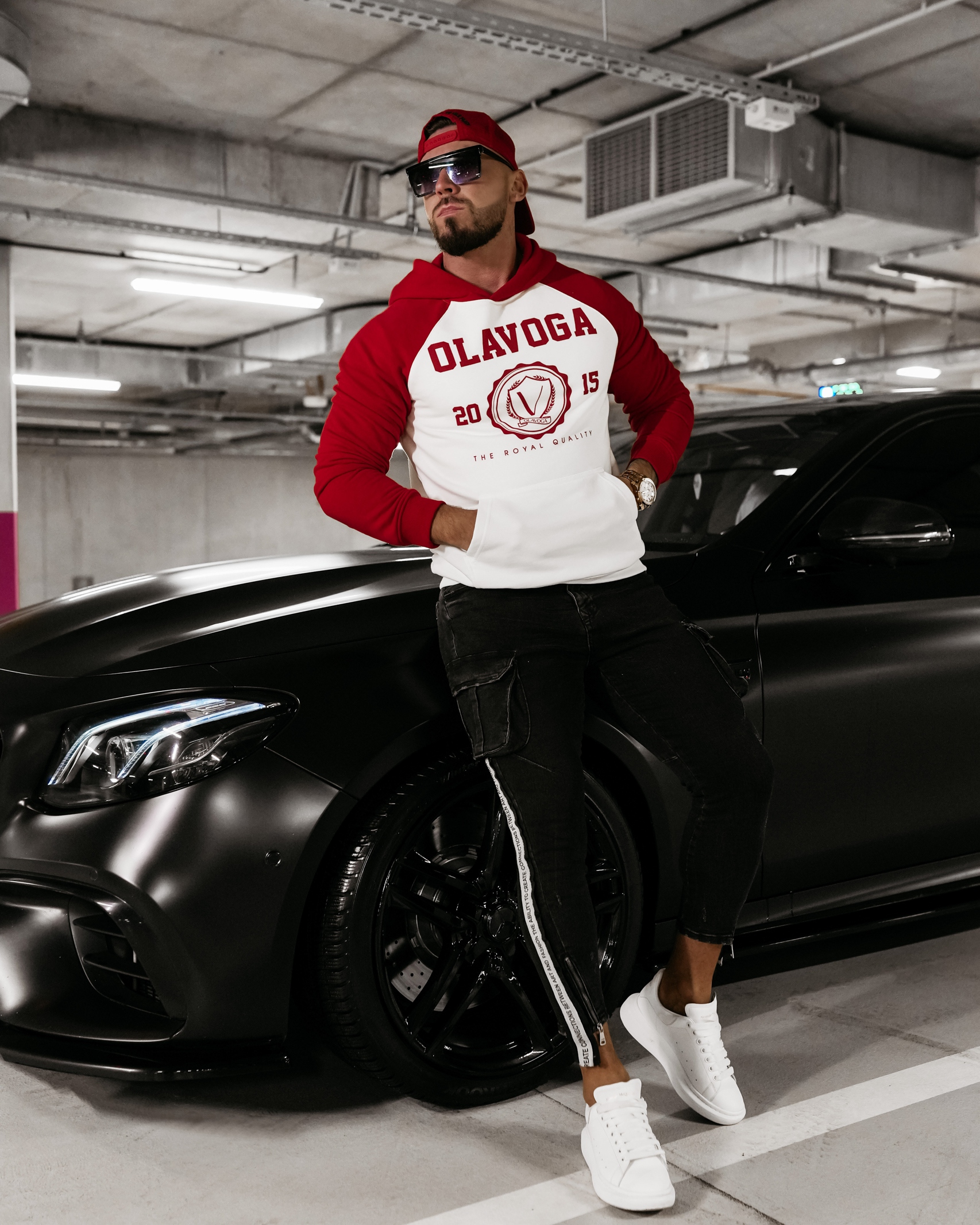 Bluza męska z kapturem DIVERSE OLAVOGA czerwona