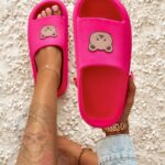 Klapki z misiem Madam Mibi fuksja