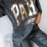 T-shirt dekatyzowany PARIS szary