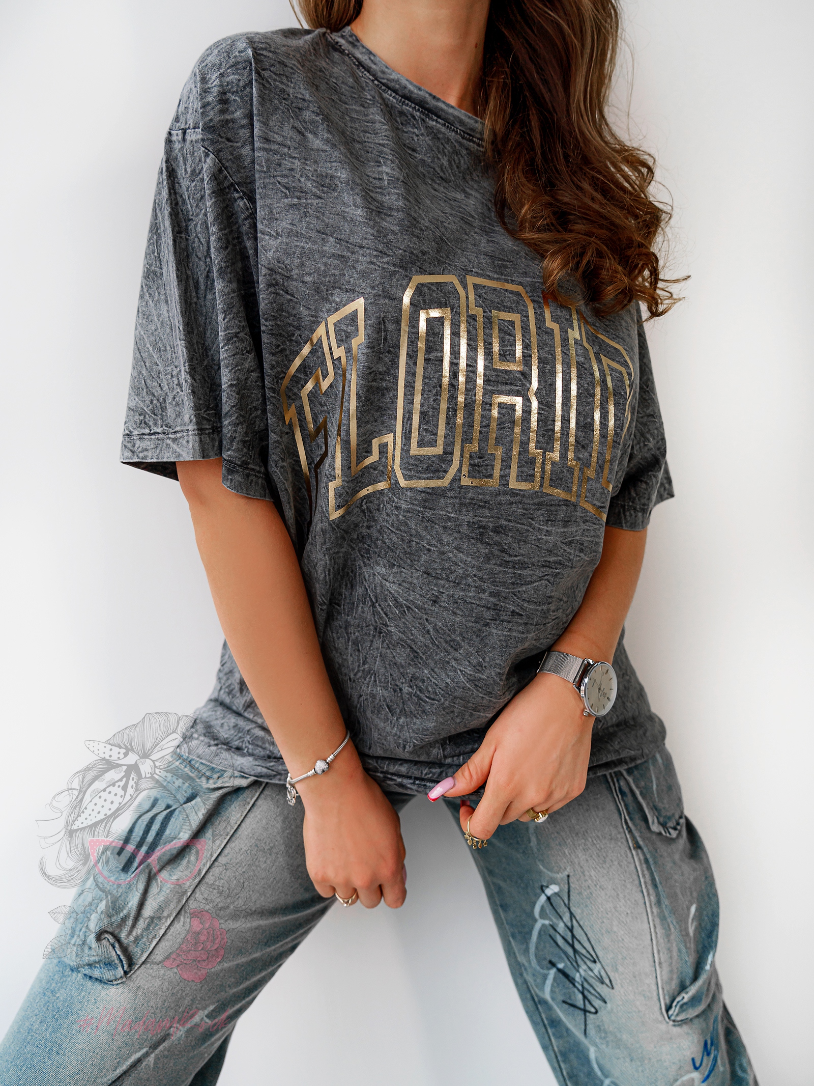 T-shirt dekatyzowany FLORIDA szary