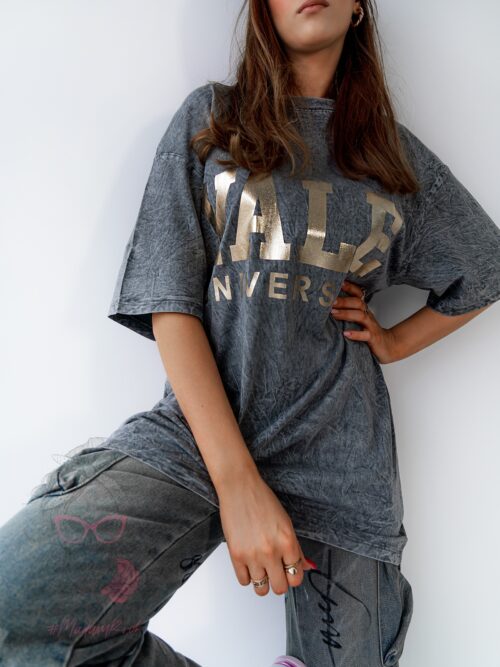 T-shirt dekatyzowany JALE szary