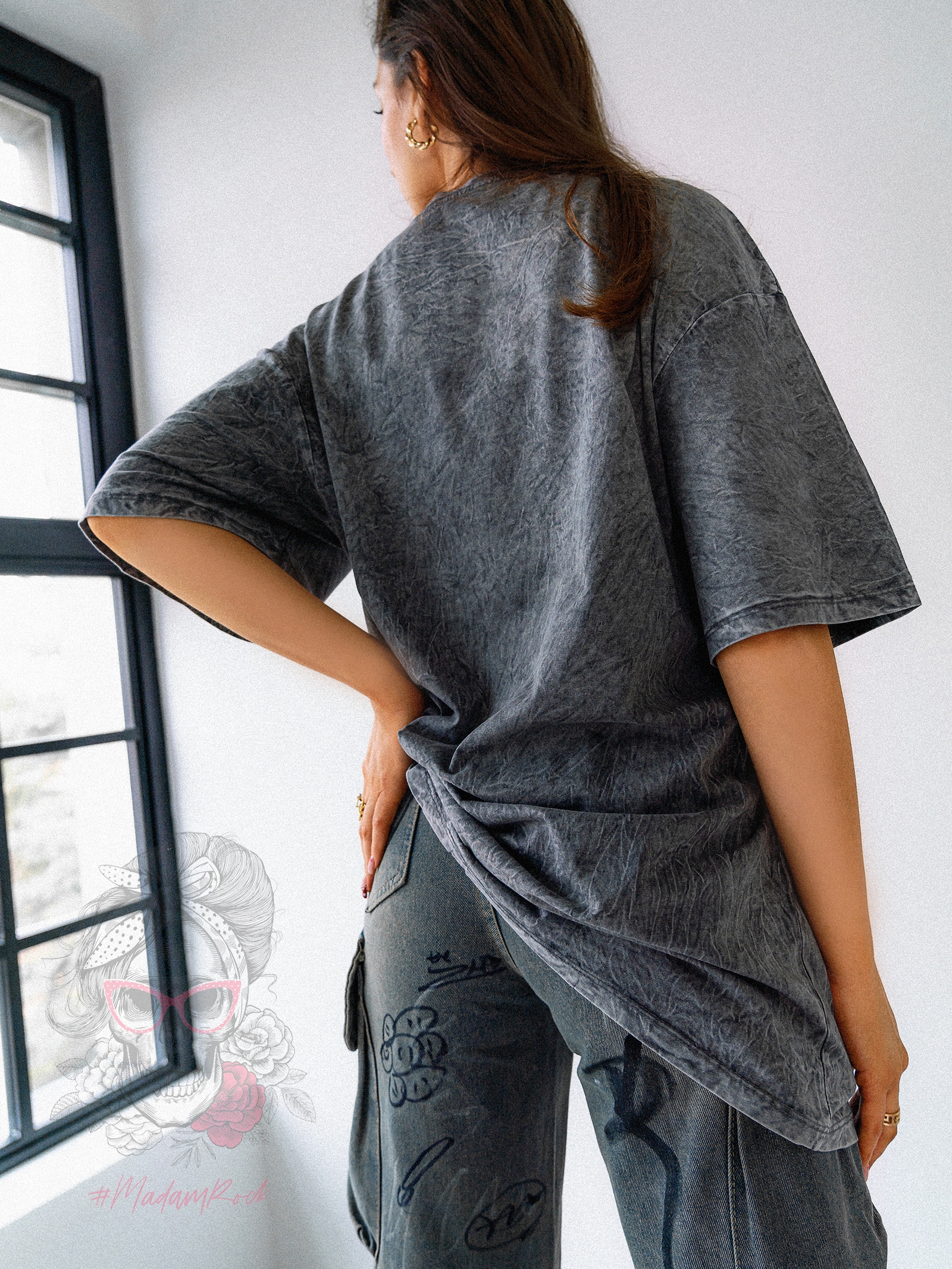 T-shirt dekatyzowany JALE szary