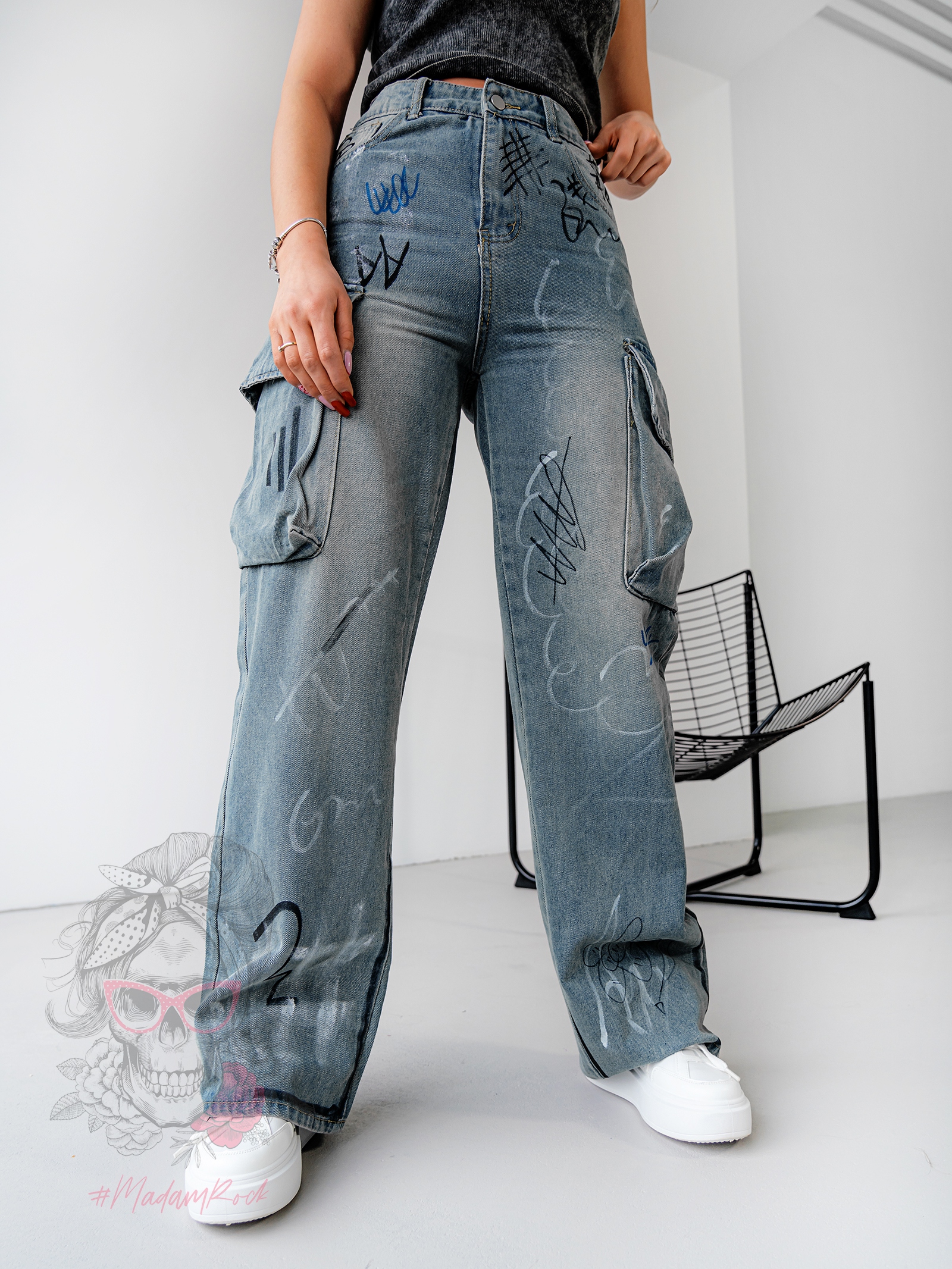 Spodnie bojówki MC Comando niebieskie