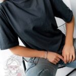 T-shirt z cyrkoniami UTOPIA grafitowy