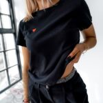 T-shirt bawełniany Lovsom czarny