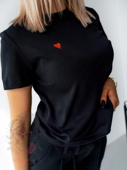 T-shirt bawełniany Lovsom czarny