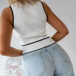 Top prążkowany Tupo biały