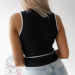 Top prążkowany Tupo czarny