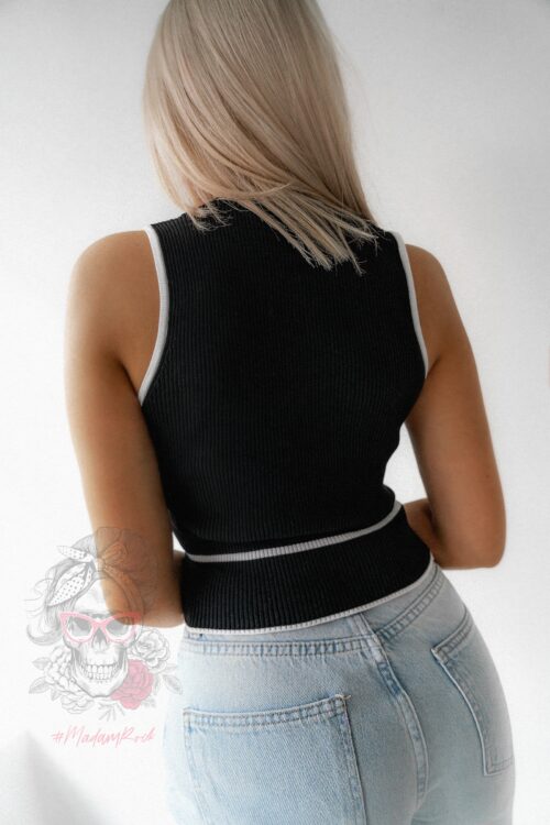 Top prążkowany Tupo czarny