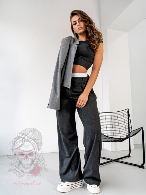 Crop top klasyczny Etu grafitowy