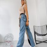 Spodnie jeansowe MC Baget niebiesko-beżowe